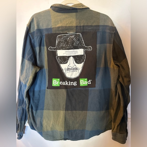 Breaking bad Walter tshirt upCycled flannel shirt XXL - Picture 1 of 3